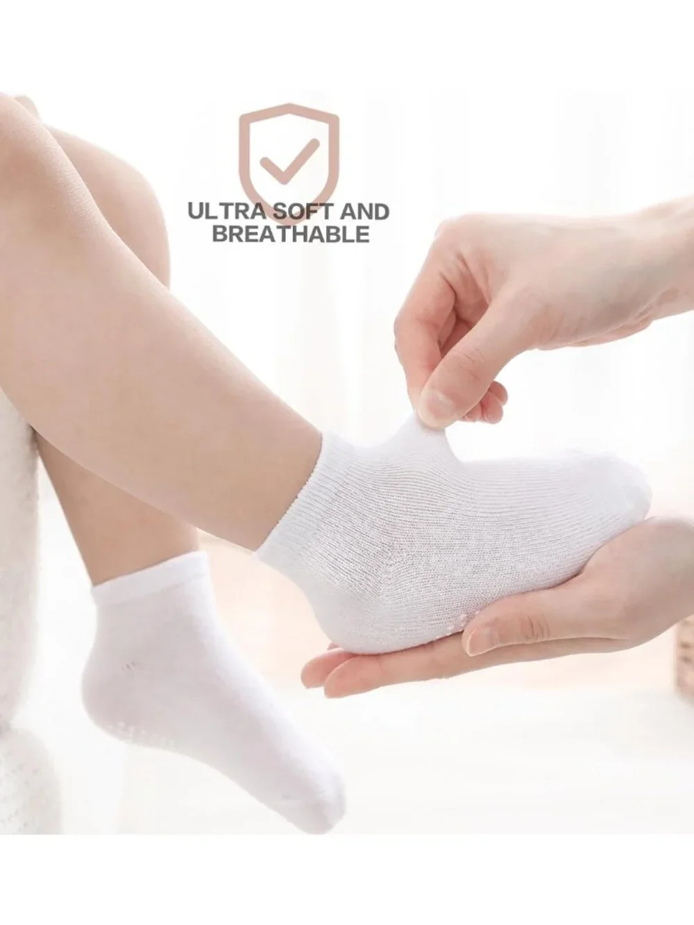 Soft Cotton Non-Slip Ankle Socks for Infants & Toddlers - 12 Pack, Unisex